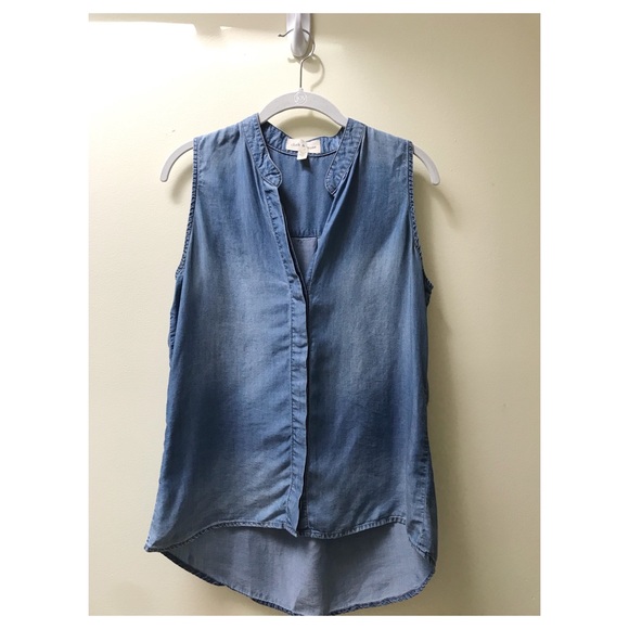 Anthropologie C&S Chambray Sleveless Blouse - Picture 1 of 2